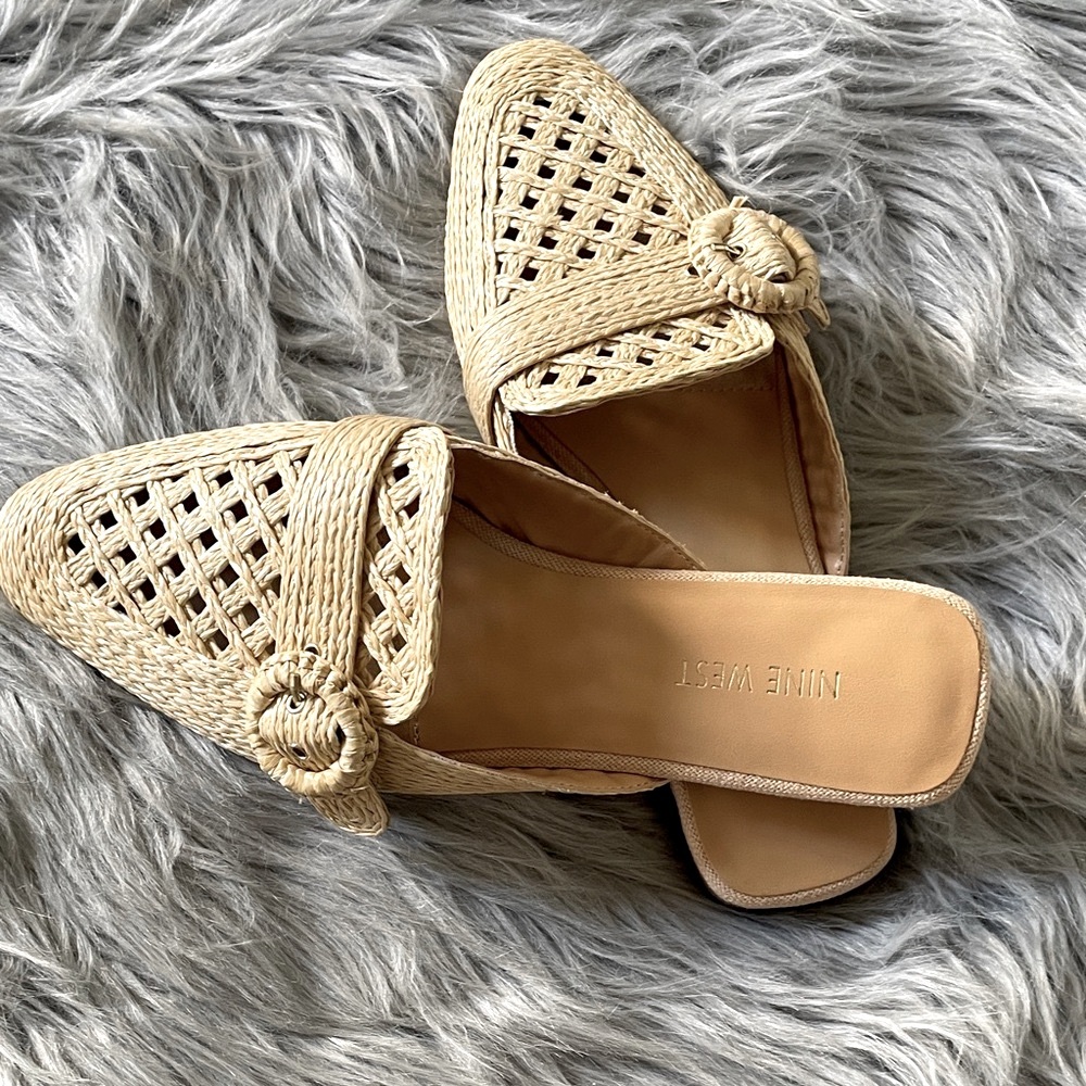 Nine West Cream Colored Woven Mules - Picture 3 of 5